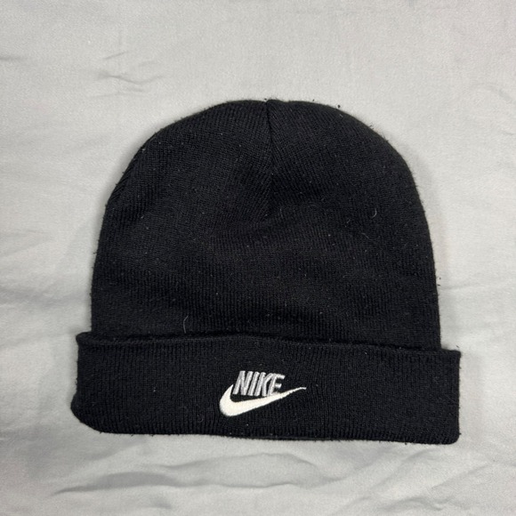 Nike Other - Nike Beanie Hat Black Cuffed Knit Embroidered Swoosh Logo Streetwear Sports